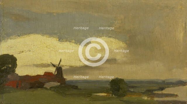 Landscape with Wijk mill near Duurstede, 1885-1923.  Creator: Willem Witsen.