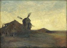 Landscape with windmill, 1900. Creator: Alois Kalvoda