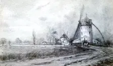 Landscape with Windmill c1855-1892. Artist: Stanislas Lepine