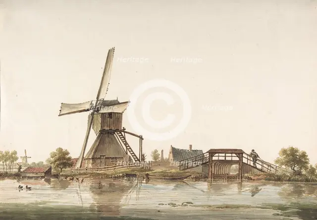 Landscape with Windmill, late 18th century. Creator: Anthonie Erkelens.