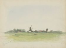 Landscape with windmill near Groningen, 1895. Creator: Christiaan Huidekoper