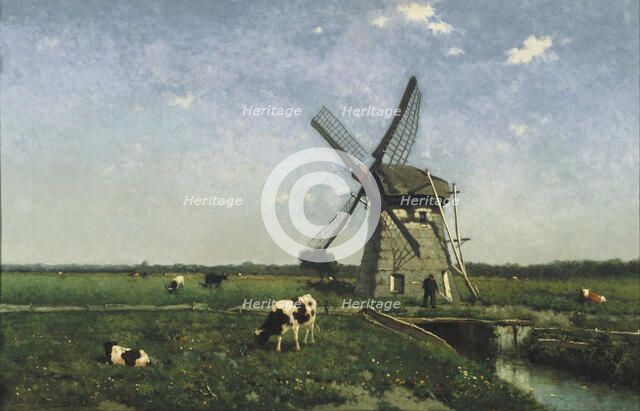 Landscape with Windmill near Schiedam, 1873. Artist: Weissenbruch, Hendrik Johannes (Jan Hendrik) (1824-1903)