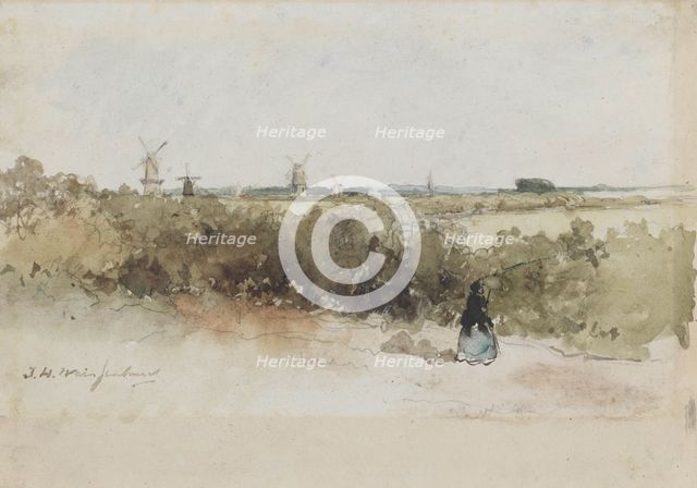 Landscape with windmills, 1834-1903. Creator: Jan Hendrik Weissenbruch.