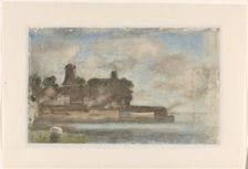 Landscape with windmills by water, 1869-1937. Creator: Antonie Louis Koster