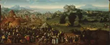 Landscape with Tournament and Hunters, 1519/20. Creator: Jan van Scorel