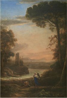 Landscape with Tobias and the Angel, 1639-1640. Creator: Lorrain, Claude (1600-1682)