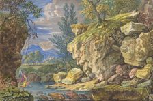 Landscape with Tobias and the Angel, 17th-early 18th century. Creator: Attributed to Felix Meyer