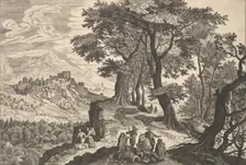 Landscape with Tobias and the Angel and Gypsies. Creator: Aegidius Sadeler II