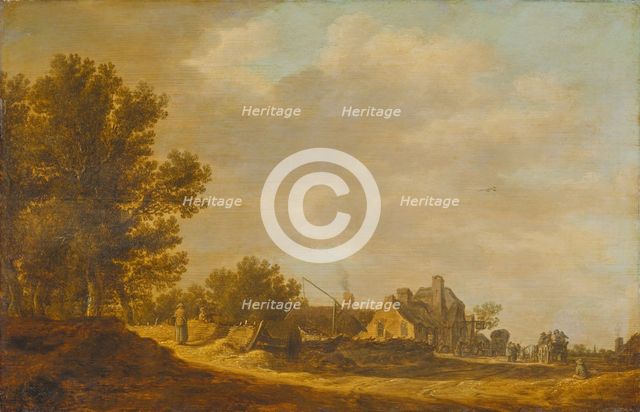 Landscape with Tavern, c1628. Creator: Jan van Goyen.