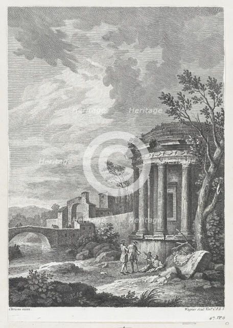 Landscape with Temple, ca. 1750-70. Creator: Joseph Wagner.