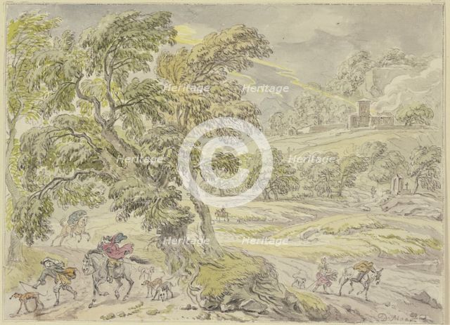 Landscape with thunderstorms, 17th century. Creator: Dirk Maes.
