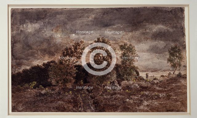 Landscape with thunderstorms, c1860-1867. Creator: Theodore Rousseau.