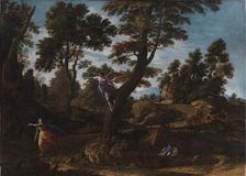 Landscape with the Angel Appearing to Hagar and Leading her to the Well (Genesis 21: 17-19), 1664. Creator: Francesco Cozza