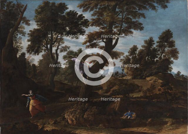 Landscape with the Angel Appearing to Hagar and Leading her to the Well (Genesis 21: 17-19), 1664. Creator: Francesco Cozza.