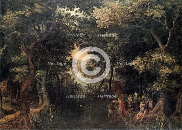 'Landscape with the Apostle Philip Baptizing the Eunuch, (1590-1632?). Artist: David Vinckboons