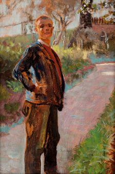 Landscape with the Artist's Son on a Path, between 1913-1917. Creator: Jacek Malczewski