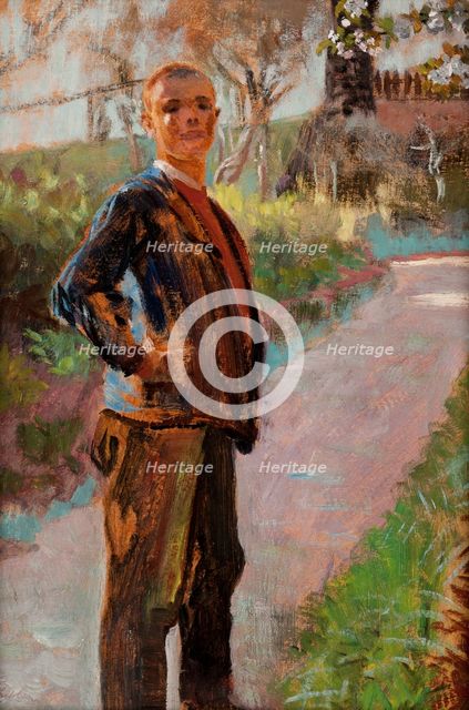 Landscape with the Artist's Son on a Path, between 1913-1917. Creator: Jacek Malczewski.