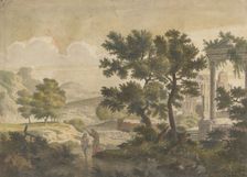 Landscape with the baptism of Christ, 1774. Creator: J.H. Wend