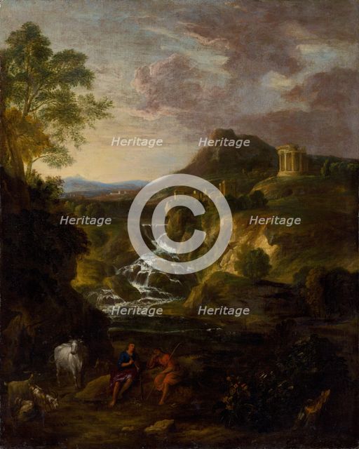 Landscape with the Cascades of Tivoli, 1650. Creator: Gaspard Dughet.