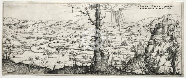 Landscape with the conversion of saulus, 1545. Creator: Augustin Hirschvogel (German, 1503-1553).