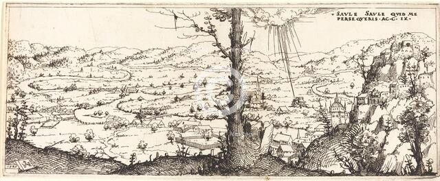 Landscape with the Conversion of Saint Paul, 1545. Creator: Augustin Hirschvogel.