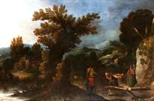 Landscape with the Crucifixion of Saint Peter, first half of the 17th century. Creator: Francisco Collantes