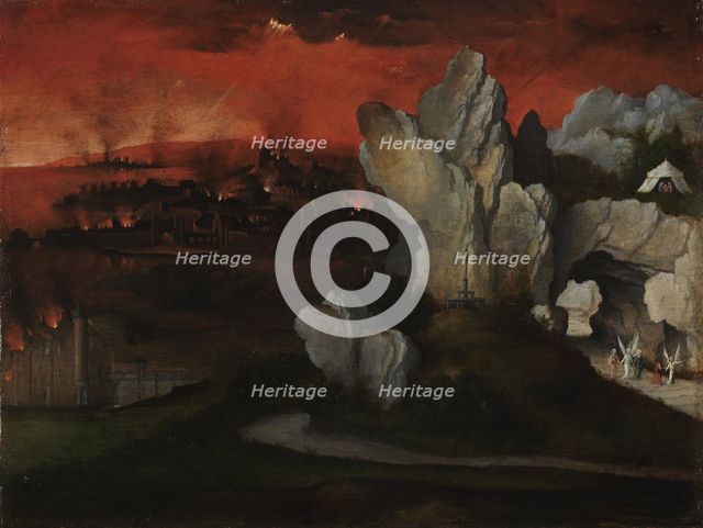 Landscape with the Destruction of Sodom and Gomorrah, c. 1520. Artist: Patinir, Joachim (ca. 1480-1524)