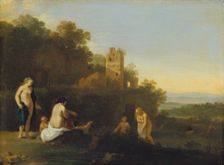 Landscape with the Discovery of Callisto’s Pregnancy, c1630-1640. Creator: Workshop of Cornelis van Poelenburch