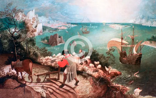 'Landscape with the Fall of Icarus', c1555. Artist: Pieter Bruegel the Elder