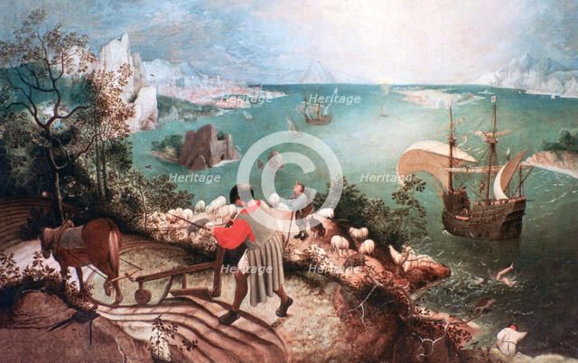 'Landscape with the Fall of Icarus', c1555. Artist: Pieter Bruegel the Elder