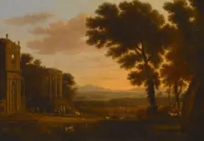 Landscape with the Father of Psyche Sacrificing at the Milesian Temple of Apollo, c1620-1680. Creator: Claude Lorrain