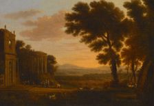 Landscape with the Father of Psyche Sacrificing at the Milesian Temple of Apollo, c1620-1680. Creator: Claude Lorrain