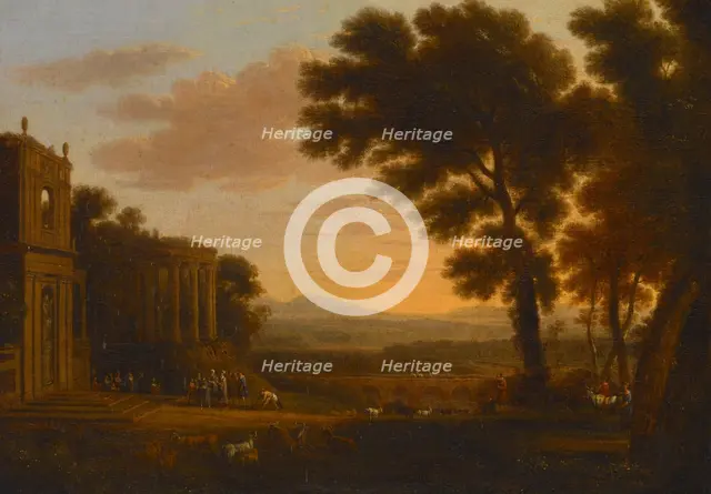 Landscape with the Father of Psyche Sacrificing at the Milesian Temple of Apollo, c1620-1680. Creator: Claude Lorrain.