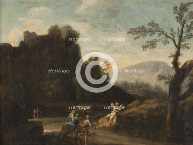 Landscape with the Flight into Egypt, c17th century. Creator: Unknown.