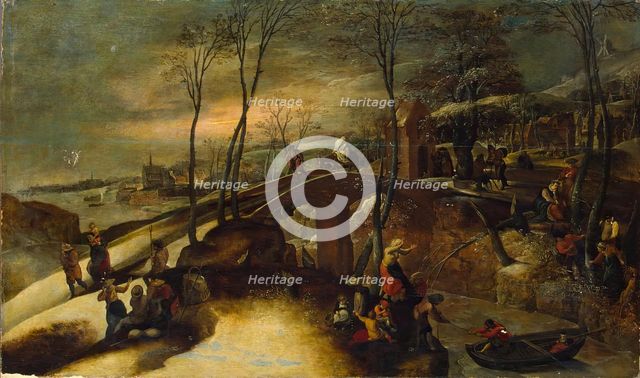 Landscape with the Flight into Egypt, c1550. Creator: Gillis Mostaert.