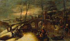 Landscape with the Flight into Egypt, c1550. Creator: Gillis Mostaert