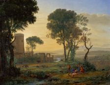 Landscape with the Flight into Egypt, c1646. Creator: Claude Lorrain
