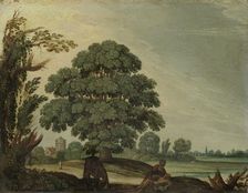 Landscape with the Good Samaritan, 1600-1660. Creator: Follower of Adam Elsheimer