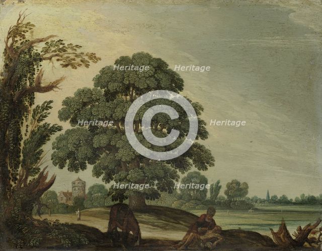 Landscape with the Good Samaritan, 1600-1660. Creator: Follower of Adam Elsheimer.