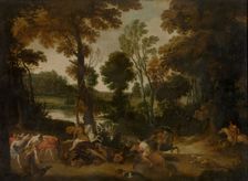 Landscape with the Hunt of Meleager and Atalante, c1640s. Creator: Jan Wildens