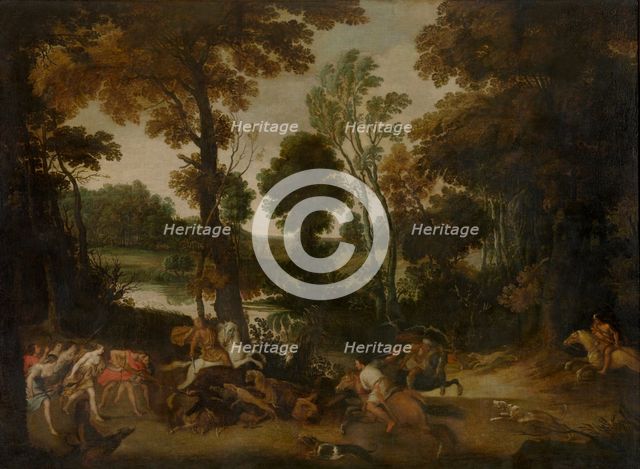 Landscape with the Hunt of Meleager and Atalante, c1640s. Creator: Jan Wildens.