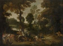 Landscape with the Hunt of Meleager and Atalante, c1640s. Creator: Jan Wildens