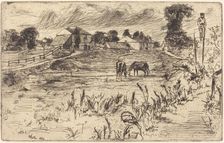 Landscape with the Horse, 1859. Creator: James Abbott McNeill Whistler