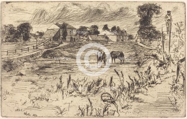 Landscape with the Horse, 1859. Creator: James Abbott McNeill Whistler.