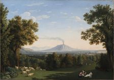 Landscape with the Palace at Caserta and Vesuvius, 1793. Creator: Jacob Philip Hackert