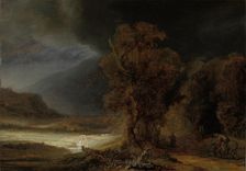 Landscape with the Parable of the Good Samaritan, 1638. Creator: Rembrandt van Rhijn (1606-1669)