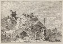 Landscape with the Pilgrim at Prayer, c. 1735/1746. Creator: Canaletto