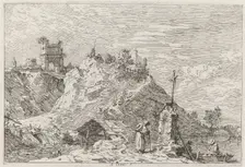 Landscape with the Pilgrim at Prayer [upper left], c. 1735/1746. Creator: Canaletto