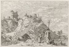Landscape with the Pilgrim at Prayer [upper left], c. 1735/1746. Creator: Canaletto
