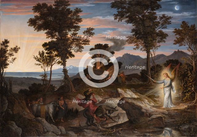 Landscape with the Prophet Balaam and his donkey, c1832. Creator: Joseph Anton Koch.